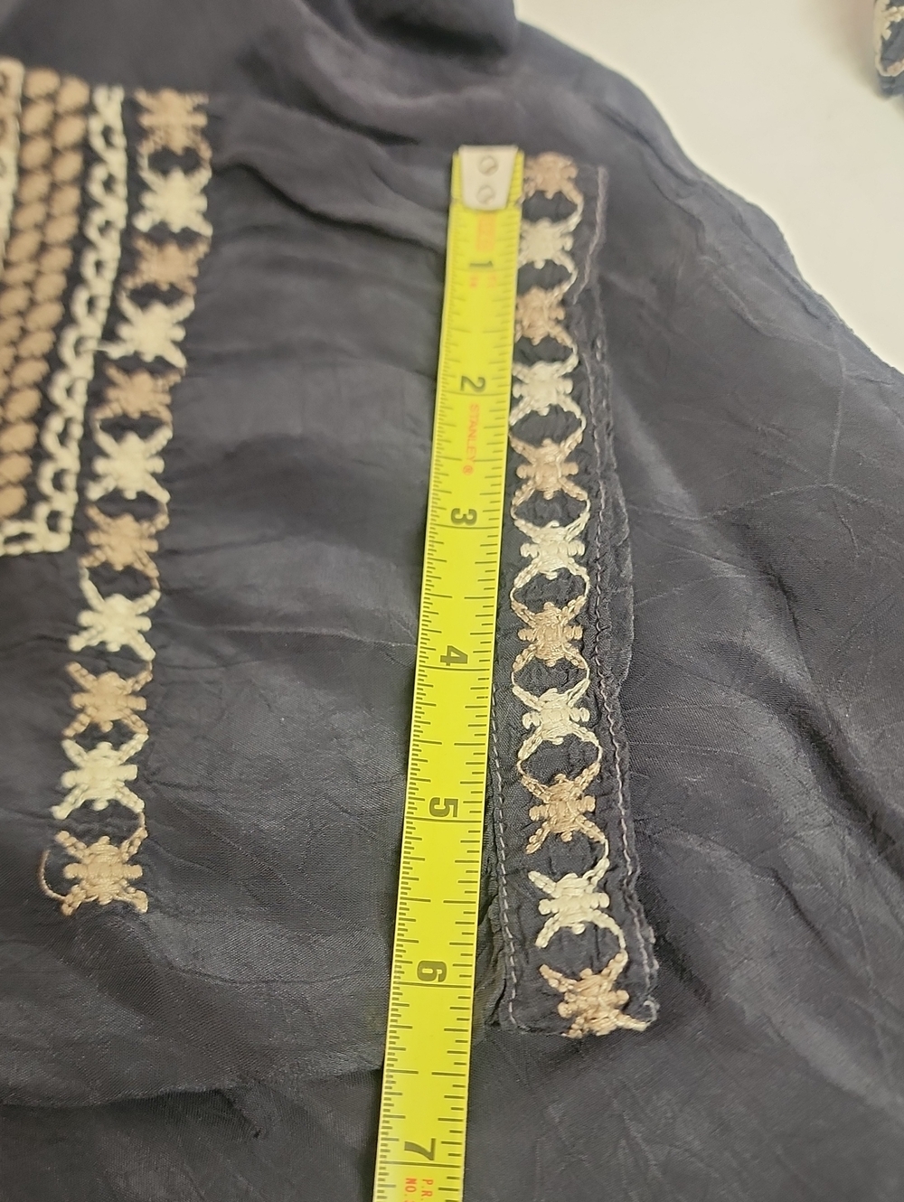 Johnny Was Black Tunic with Multicolor Floral Embroidery Size XXL Boho Feminine - Picture 13 of 15